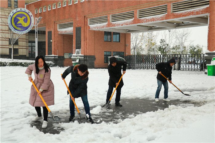 黨員干部掃雪忙 師生離校保通暢(圖4)