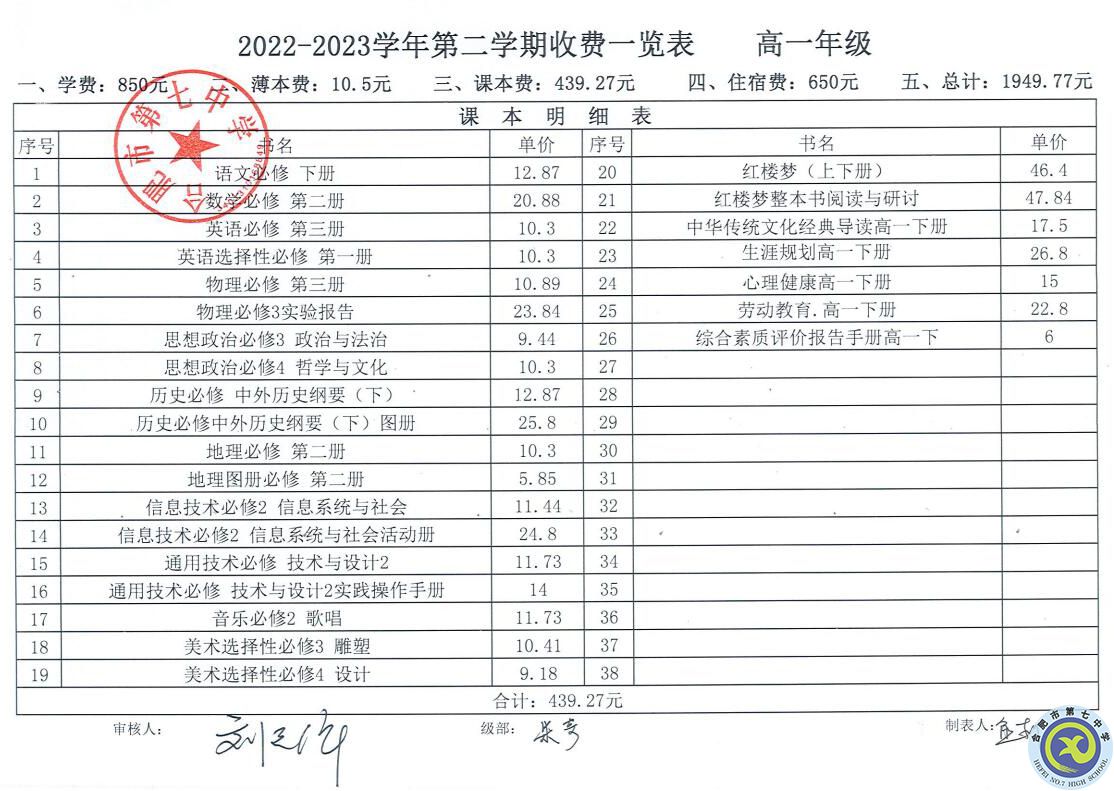 2022—2023學年第二學期學費收繳通知(圖1)